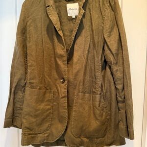 Madewell Women's olive green linen blazer